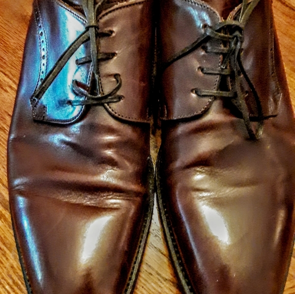 Mens Brown NavyBoot Lace Up Italian Leather Shoes main image 6